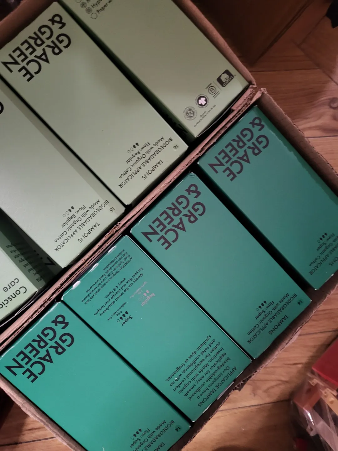 Photo from Jayne's Baby Bank (main page), 4 Mar 2026: Thank you @graceandgreen for delivering us more period dignity products - does anyone need tampons Caerphilly Area pop in this week please -