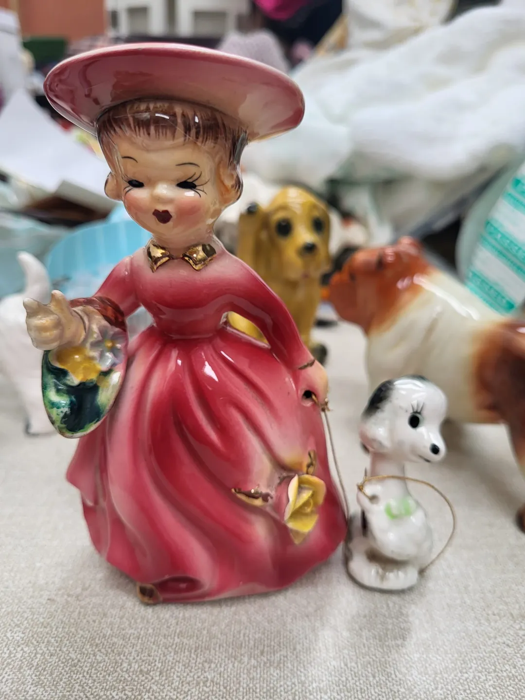 Photo from Jayne's Baby Bank (main page), 8 May 2024: Vintage Kitch lady with poodle 1950's £20 please DC