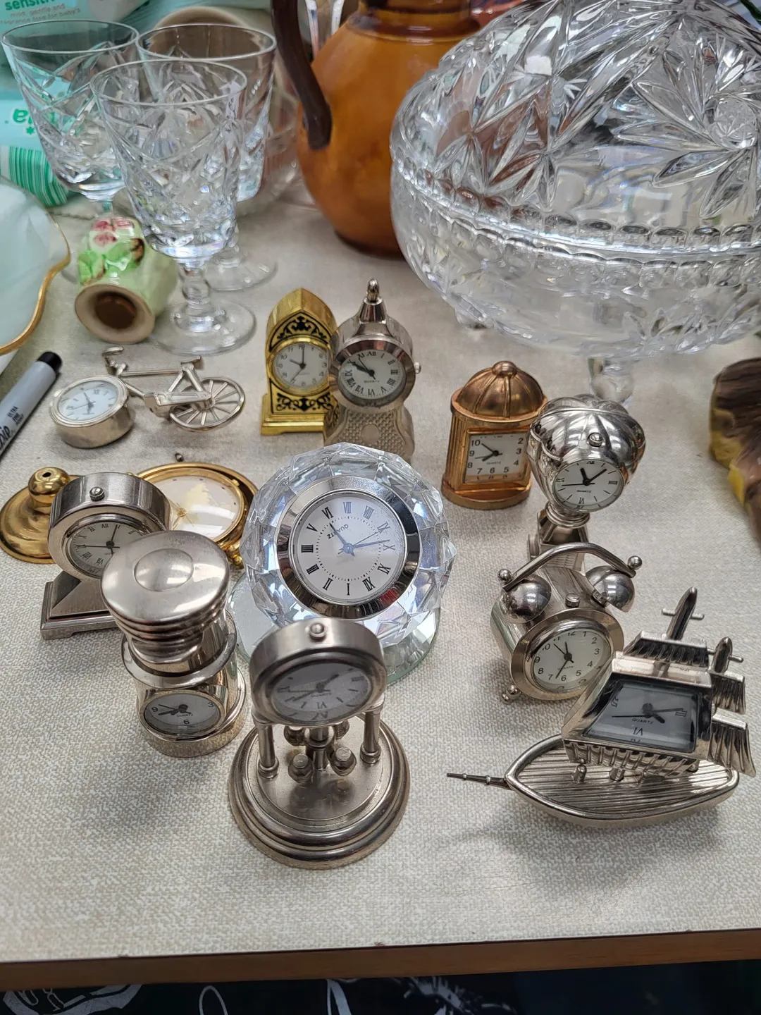 Photo from Jayne's Baby Bank (main page), 9 May 2024: £10 each please miniature novelty clocks Donation centre
