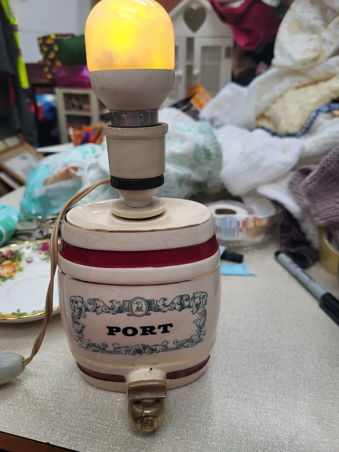 Photo from Jayne's Baby Bank (main page), 8 May 2024: Vintage port lamp one off design. £20 Please ❤️♻️🍼🌎