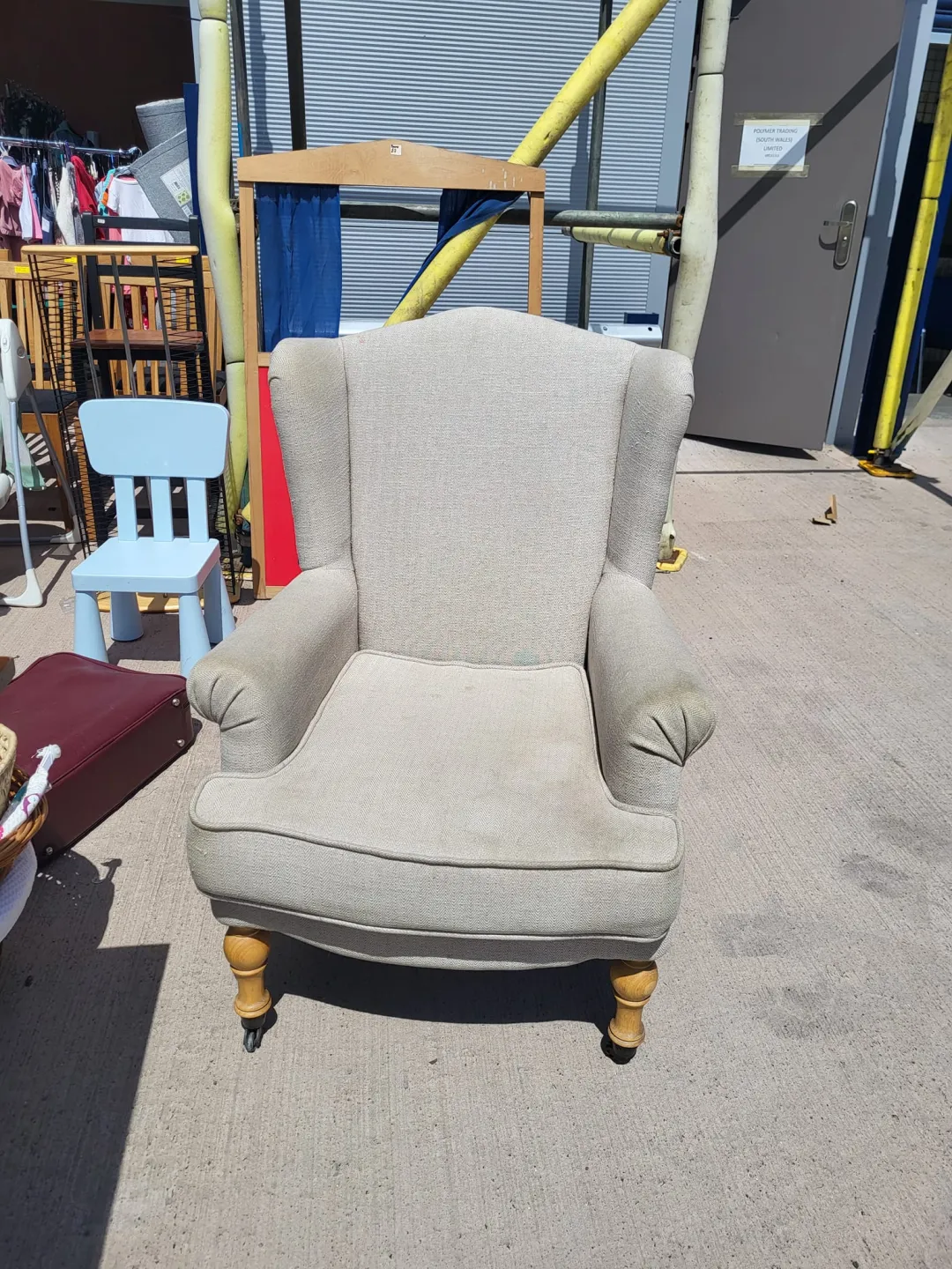 Photo from Jayne's Baby Bank (main page), 19 Jun 2024: Upcycle items just donated for fundraising Chair £30 please Table not sure if we are going to keep it to display items 🤔🤔🤔