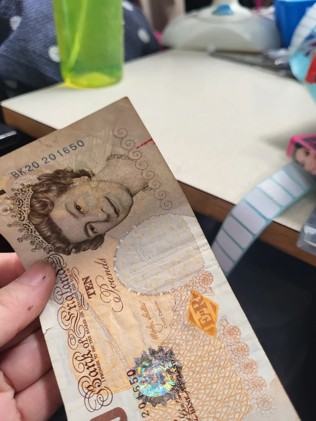 Photo from Jayne's Baby Bank (main page), 19 Jul 2024: Fell out of a dvd! Wonder if the bank will change it for us ? 🤔
