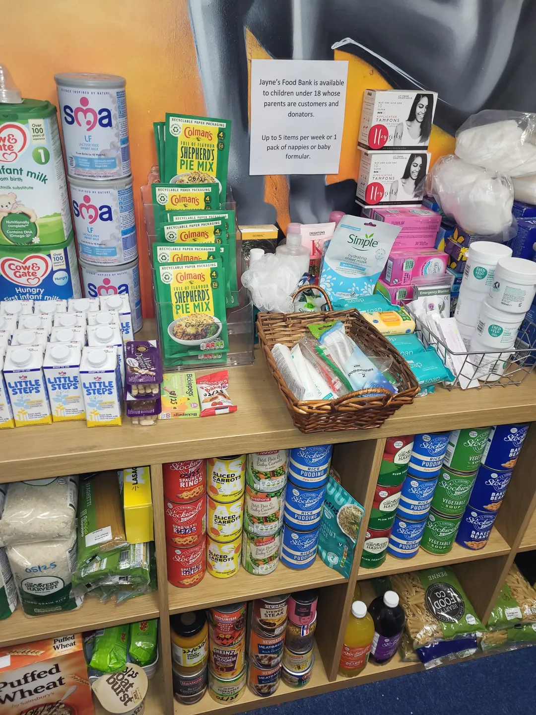 Photo from Jayne's Baby Bank (main page), 14 Oct 2024: Foodbank Restock