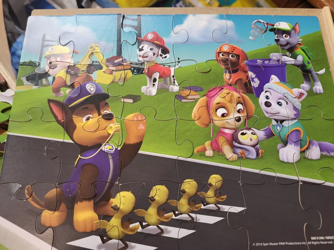 Photo from Jayne's Baby Bank (main page), 25 Feb 2025: 3 paw patrol jigsaws complete in a wooden box £6 - 50% offer =£3 please Pontypool superstore1 Payment to the Baby Bank, fundraising account 