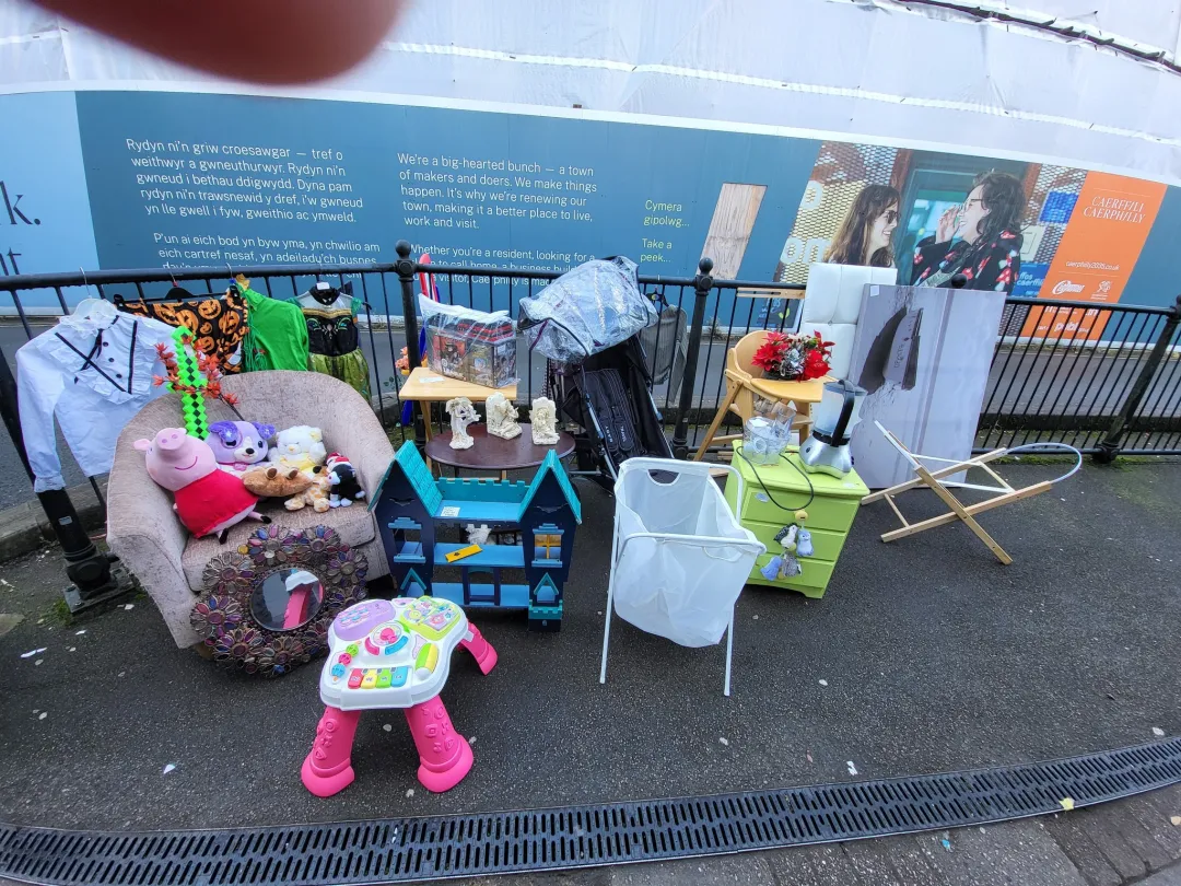 Photo from Jayne's Baby Bank (main page), 8 Nov 2025: Chair free Pushchair £10 if gone TODAY! High chair SOLD MANY THANKS Childrens bikes £10 if gone today ! tables and draws £5 each if gone tod