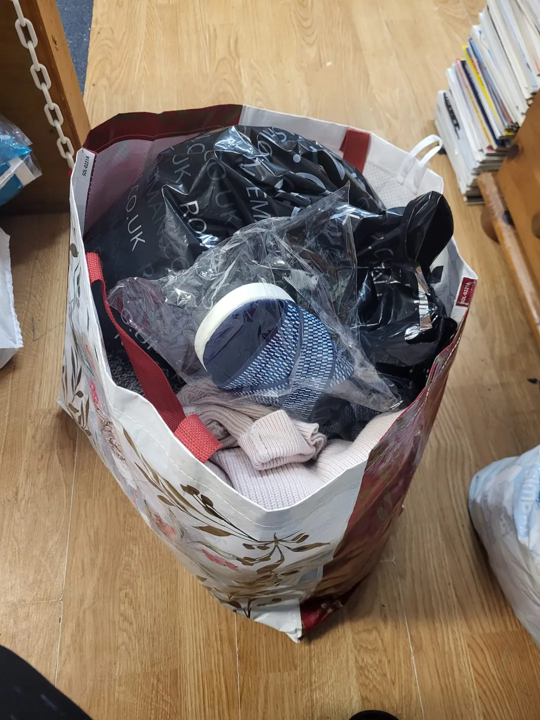 Photo from Jayne's Baby Bank (main page), 10 Sep 2024: Donations today - thank you Volunteers we need to weigh them and record in the back of the book please