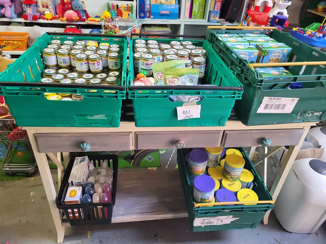 Photo from Jayne's Baby Bank (main page), 4 Sep 2025: Thank you to the Trussell Trust for their donation of baby food and nappies . Always appreciated. ♻️👍🌏🍼 #workinginpartnership