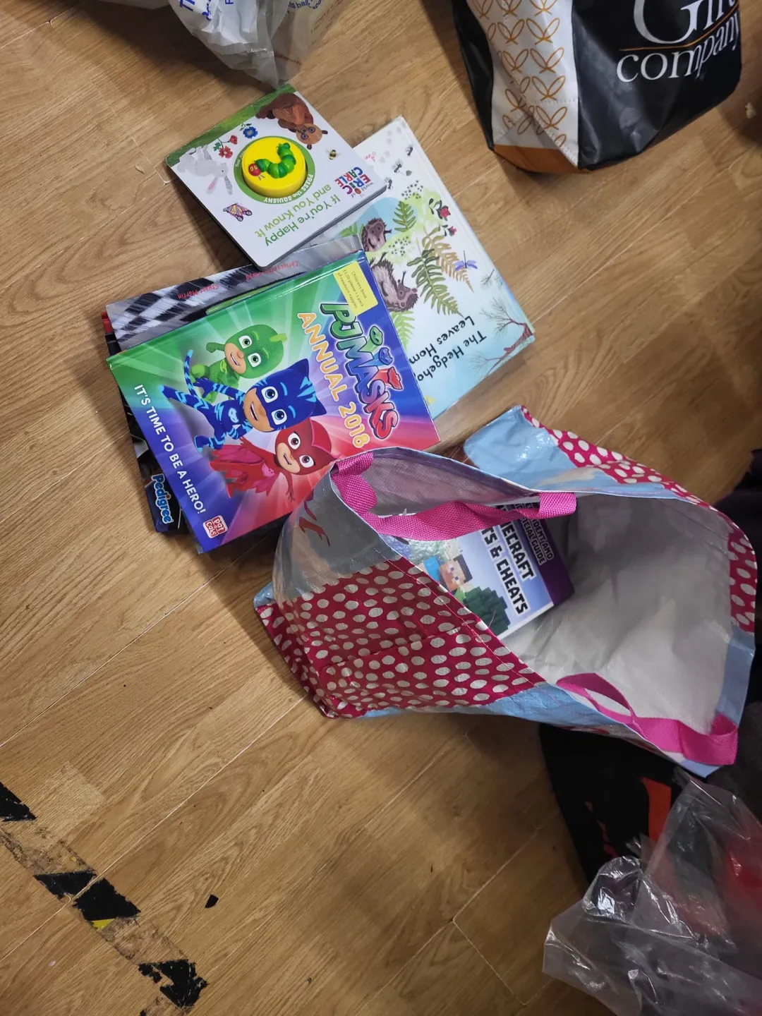Photo from Jayne's Baby Bank (main page), 6 Dec 2024: A customers selection of free children's books earlier