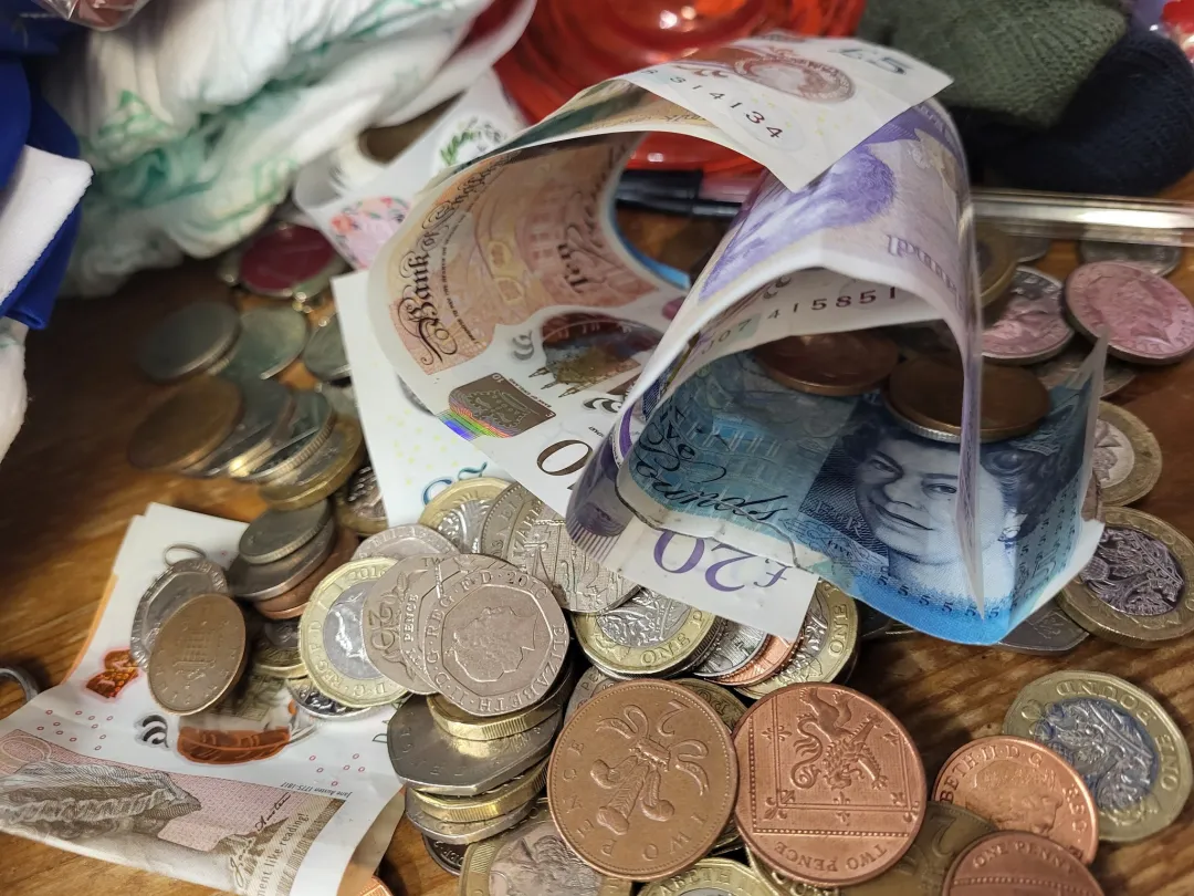 Photo from Jayne's Baby Bank (main page), 15 Jan 2025: £97.64 in the donation tub Pontypool Phase 1 Many thanks everyone - that will go into a food shop for our foodbank