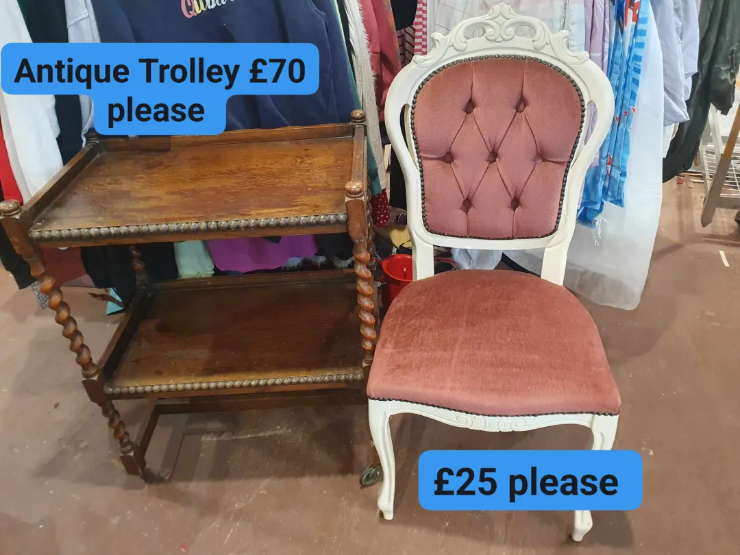 Photo from Jayne's Baby Bank (main page), 20 Nov 2024: Donations today. We accept furniture as long as not damaged. No sofas (at all) or mattresses that are stained please. Prices on photos are f