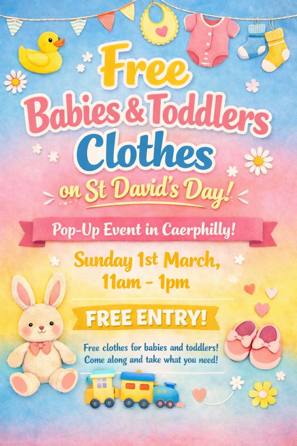 Photo from Jayne's Baby Bank (main page), 27 Feb 2026: Saturday 28th February: Pontypool and Caerphilly and Honesty Sheds are open SUNDAY 1ST March: Pop up event in Caerphilly Town Area . Shops c