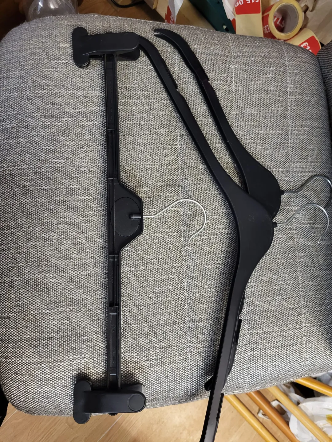 Photo from Jayne's Baby Bank (main page), 22 Aug 2024: We need hangers please guys... but only this style any others are messy or a won't sit Tudy on the rails. Volunteers: start giving away any 