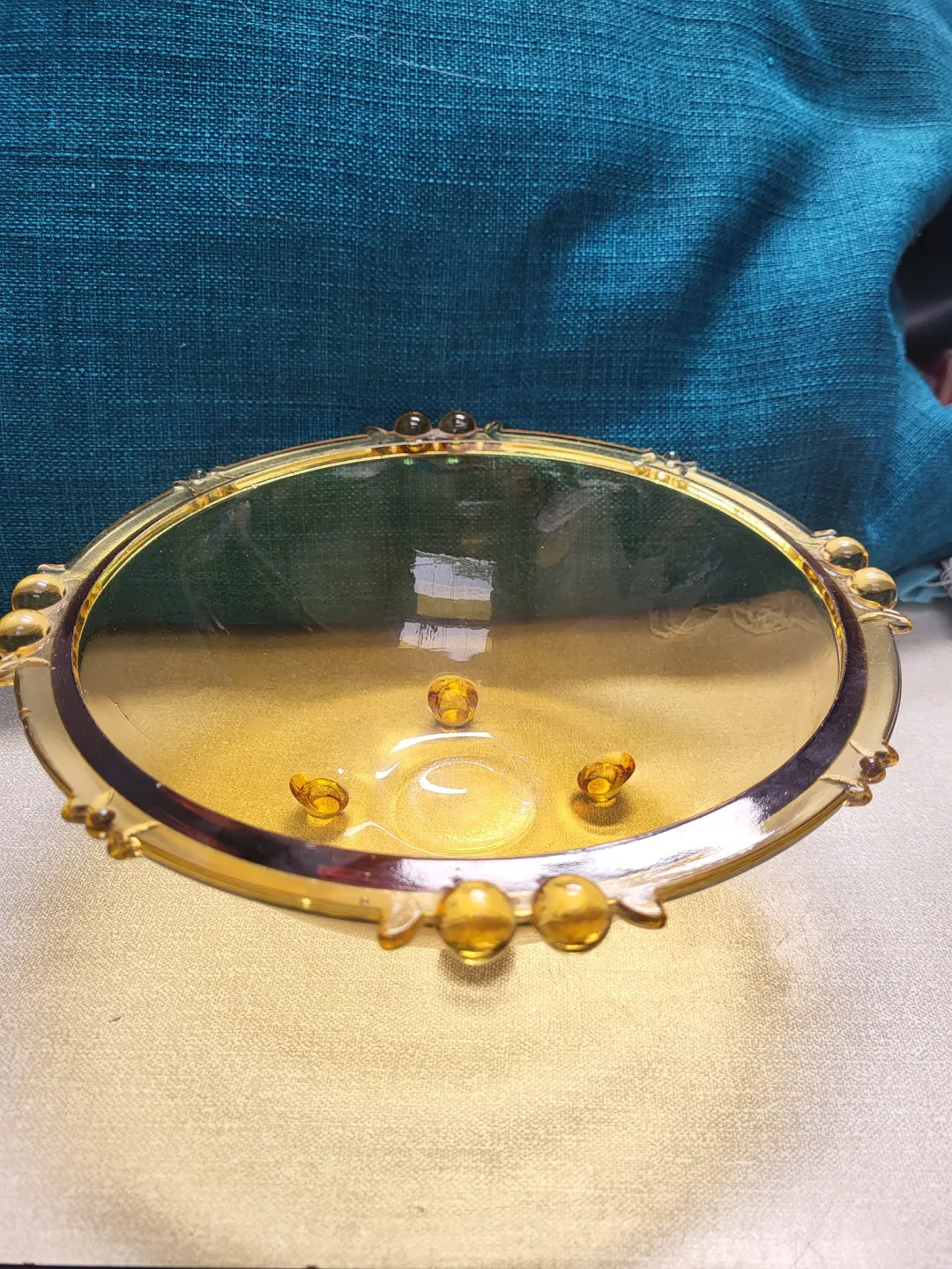 Photo from Jayne's Baby Bank (main page), 18 May 2024: Vintage Art Deco amber glass serving bowl £20 please Dc