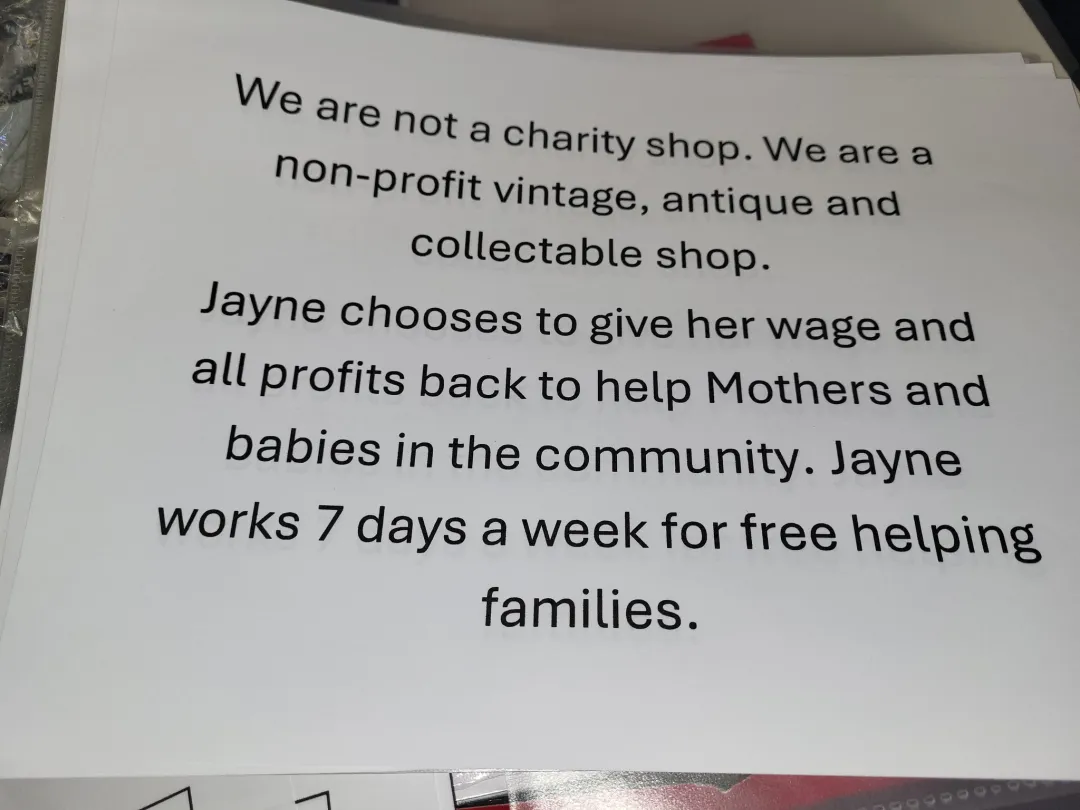 Photo from Jayne's Baby Bank (main page), 18 Mar 2025: From today BLACKWOOD SUPERSTORE only carries boutique, vintage, vintage and designer sports wear. Clothes prices start from £10 up and ARE i