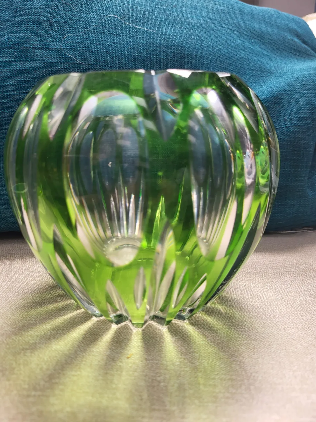 Photo from Jayne's Baby Bank (main page), 18 May 2024: Bohemian,Webb,Crystal Vase ,Green Rrp £110 Some damage/welcome to view £70 Dc
