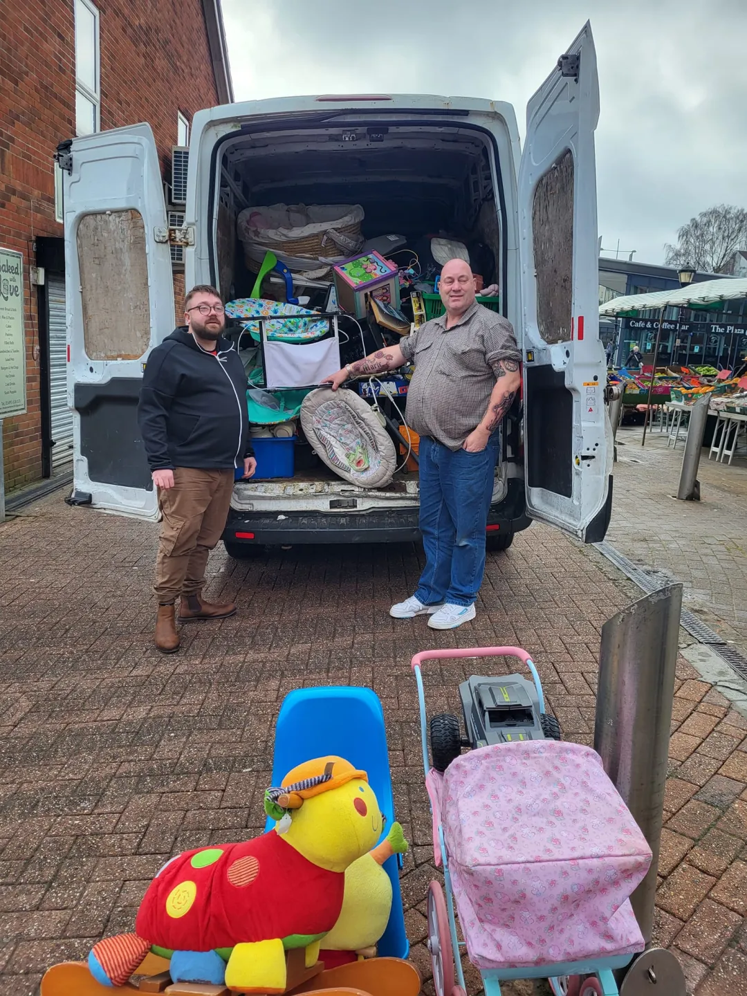 Photo from Jayne's Baby Bank (main page), 24 Feb 2024: Thank you Jason Wilmot & Daniel Wilmot for delivering 2 vans full of baby items from Katie Rose Baby Shop in Aberdare who also covered the c
