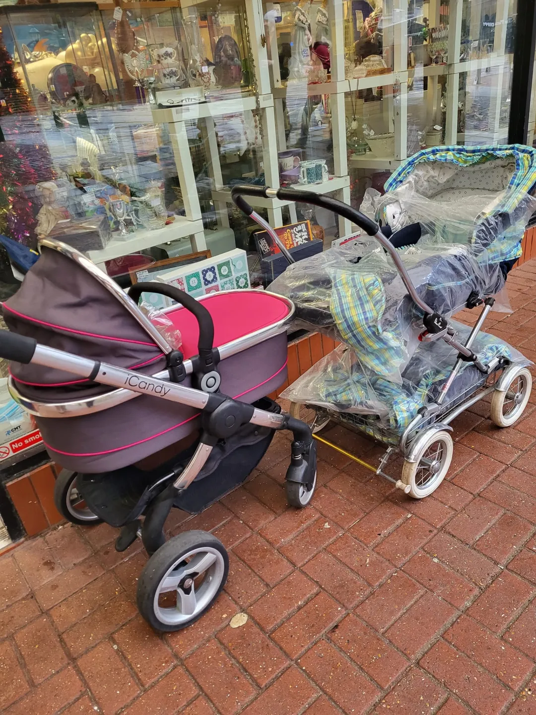 Photo from Jayne's Baby Bank (main page), 28 Feb 2024: Pink £60 please Blue one £20 please Both at the donation centre Quinny with full kit SOLD Quinny without accessories £10 please STILL AVAILA