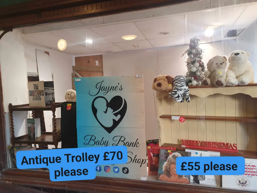 Photo from Jayne's Baby Bank (main page), 20 Nov 2024: Donations today. We accept furniture as long as not damaged. No sofas (at all) or mattresses that are stained please. Prices on photos are f