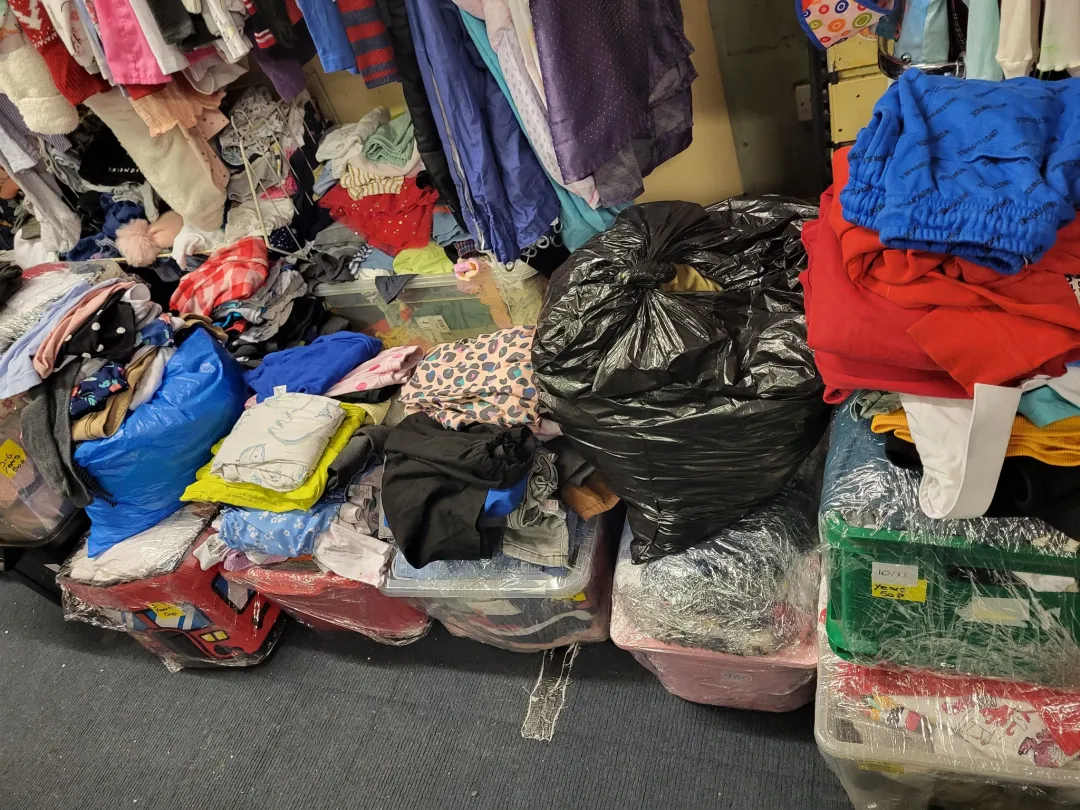 Photo from Jayne's Baby Bank (main page), 3 Mar 2025: Volunteers and Dan all been busy today working and tidying - taken 2 people all day to tidy up the children clothes because of people throwi