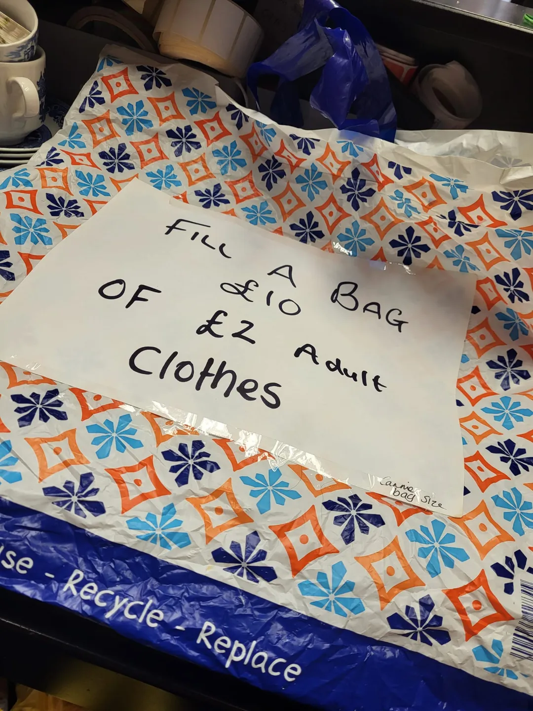 Photo from Jayne's Baby Bank (main page), 11 Apr 2024: Fill a carrier bag for £10 adult's £2 clothes - Friday & Saturday, Pontypool and Blackwood Shop to help us get the stock down :) followers a