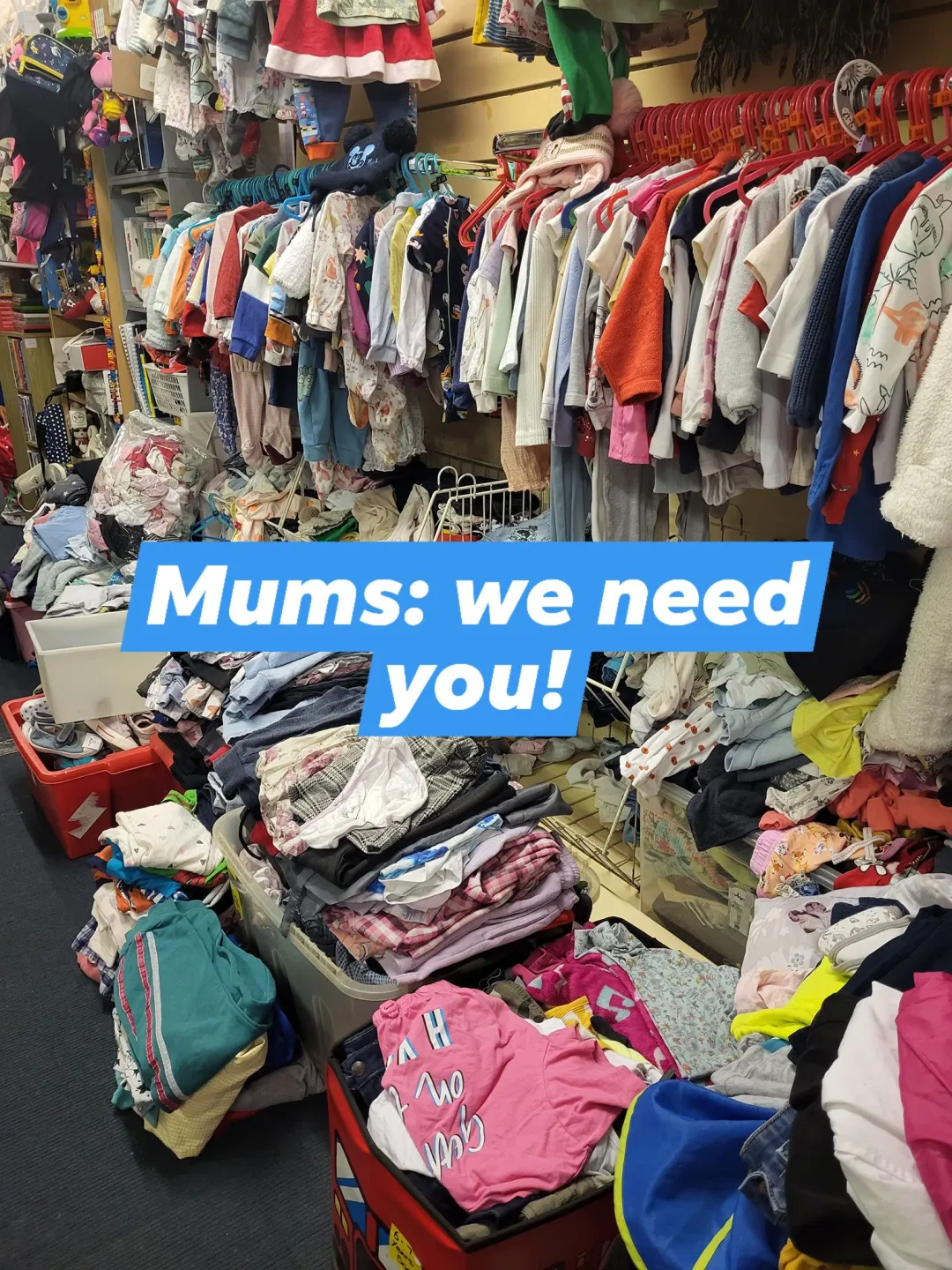 Photo from Jayne's Baby Bank (main page), 12 Feb 2025: Mothers We Need you! We need Mothers to help with virtual pop up shops on line, what's app shop, pop up shops in their living rooms, gardens