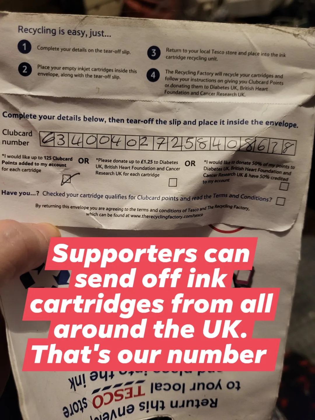 Photo from Jayne's Baby Bank (main page), 16 Jan 2026: Unused ink cartridges priced and used cartridges sent off. Please keep all your ink cartridges for us please - drop to any shop OR supporter