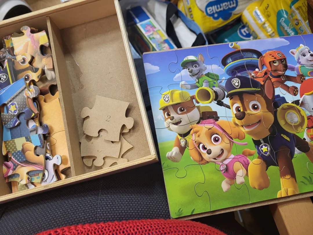 Photo from Jayne's Baby Bank (main page), 25 Feb 2025: 3 paw patrol jigsaws complete in a wooden box £6 - 50% offer =£3 please Pontypool superstore1 Payment to the Baby Bank, fundraising account 