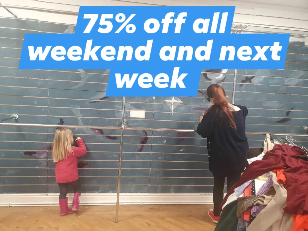 Photo from Jayne's Baby Bank (main page), 30 May 2025: To celebrate filling up our new shop before its even open!!!! We will run another week of 75% from today- 8th June :)