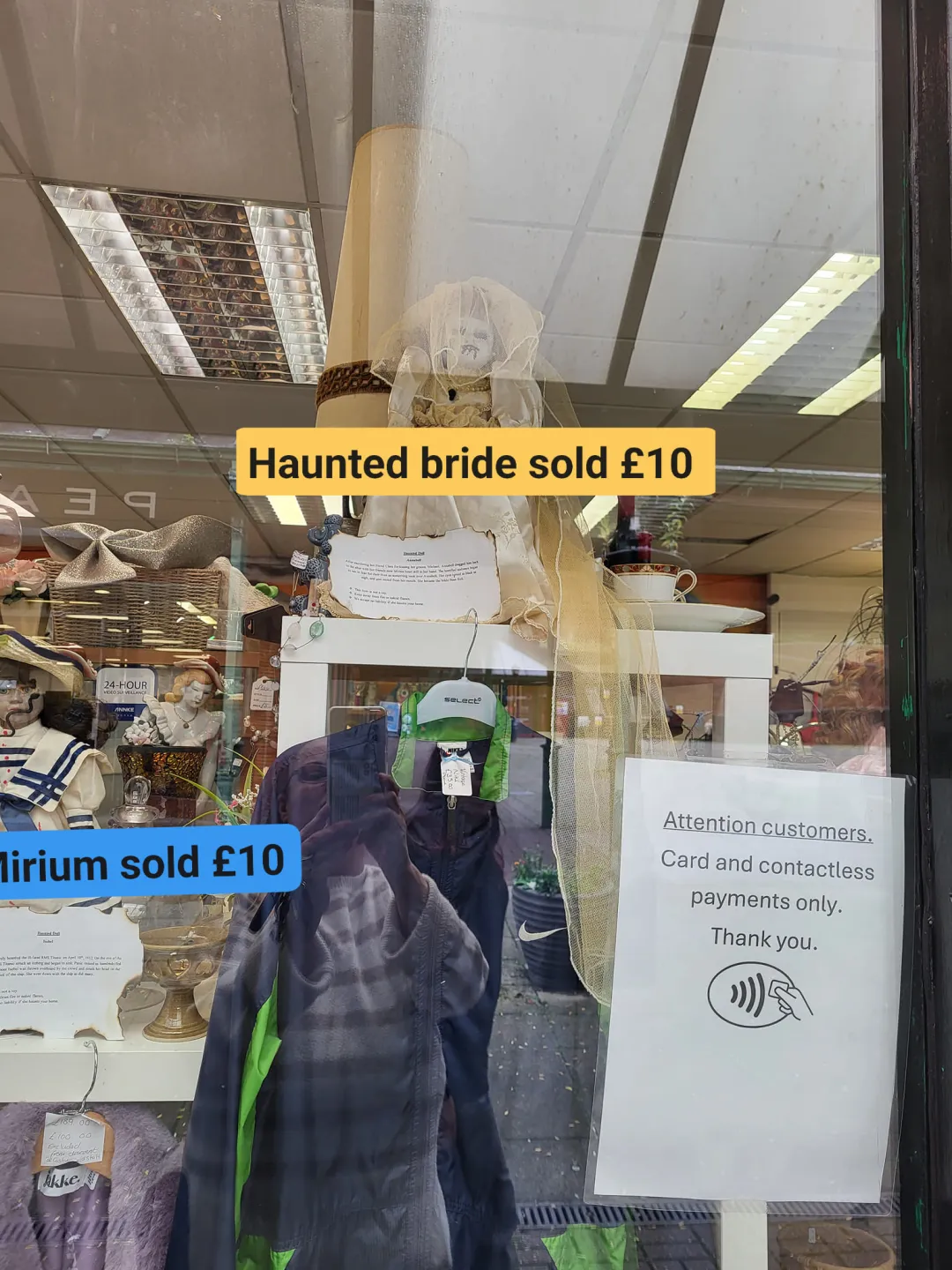 Photo from Jayne's Baby Bank (main page), 11 Oct 2024: Another haunted doll sold! £40 reached. Our goal is £230 towards baby jars foodbank shop