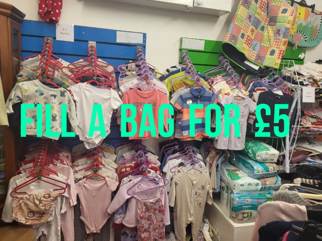 Photo from Jayne's Baby Bank (main page), 14 Jan 2025: Fill a carrier bag for £5 babies and children 50p clothes (today/tomorrow/Thursday PONTYPOOL SHOP ONLY.)