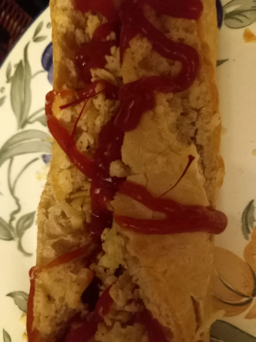 Photo from Jayne's Baby Bank (main page), 8 Apr 2026: Pre midnight snack! Couldn't wait! Toasted sage and onion cheese bagette with onion and garlic salt and sauce and saffron This isn't M&S Foo