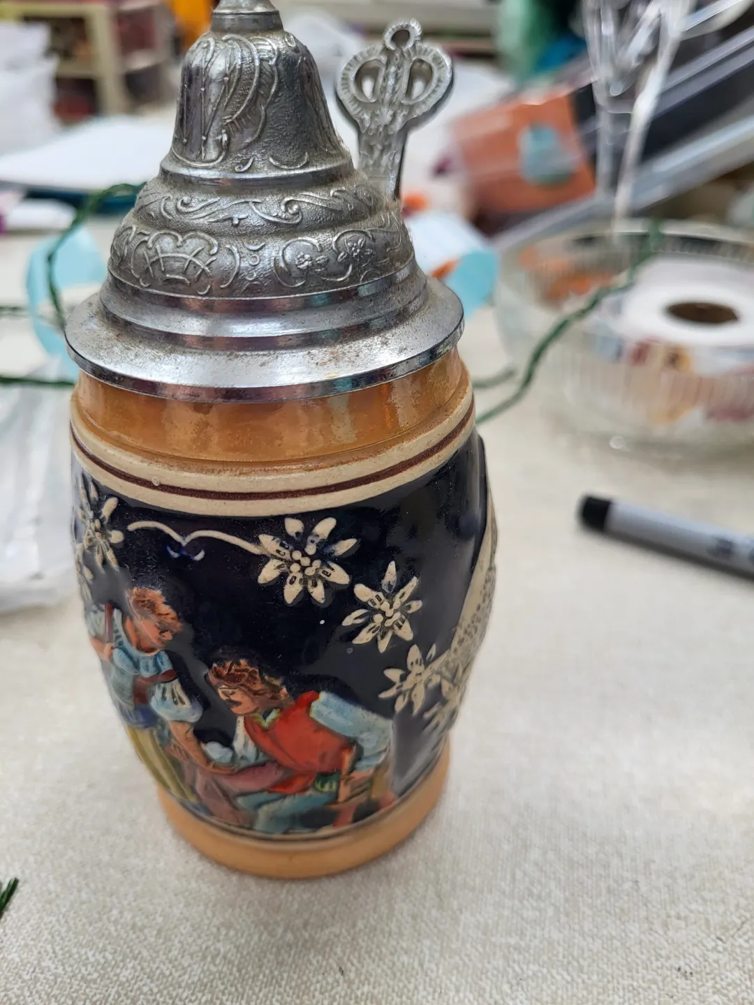 Photo from Jayne's Baby Bank (main page), 9 May 2024: Vintage West German Beer Stein Made in Western Germany £10 please Dc