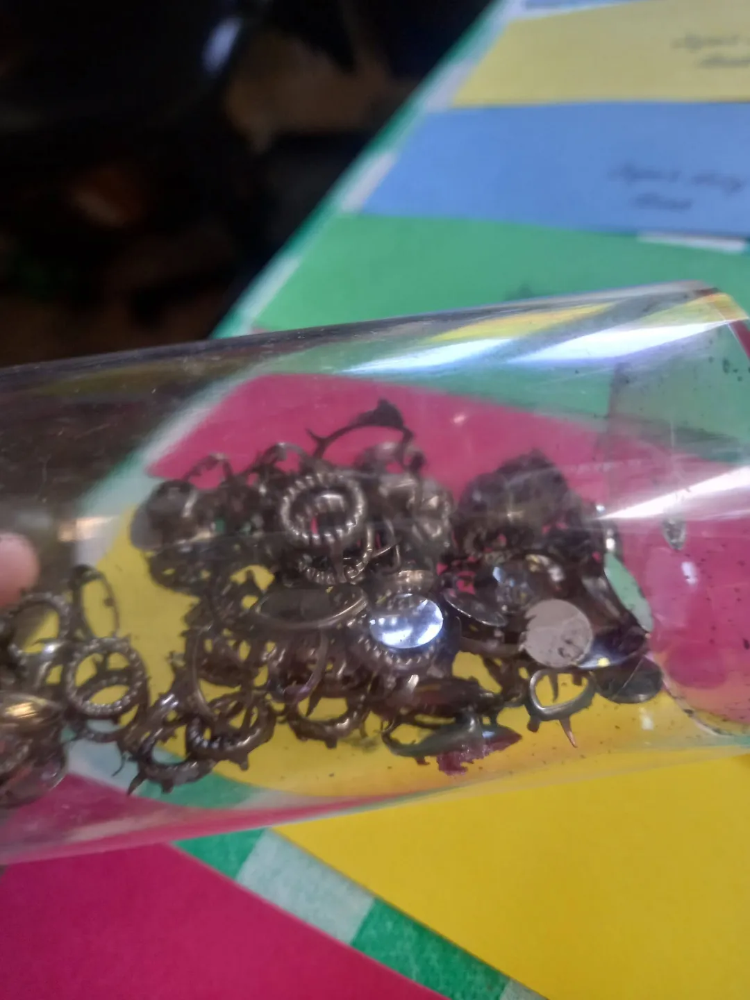 Photo from Jaynesbabybank Registered - cic, 21 Sep 2026: Over 70s club has been busy with my Mum and Dawn today making book marks for our bookies and sorting beads and making bead pots and laminati