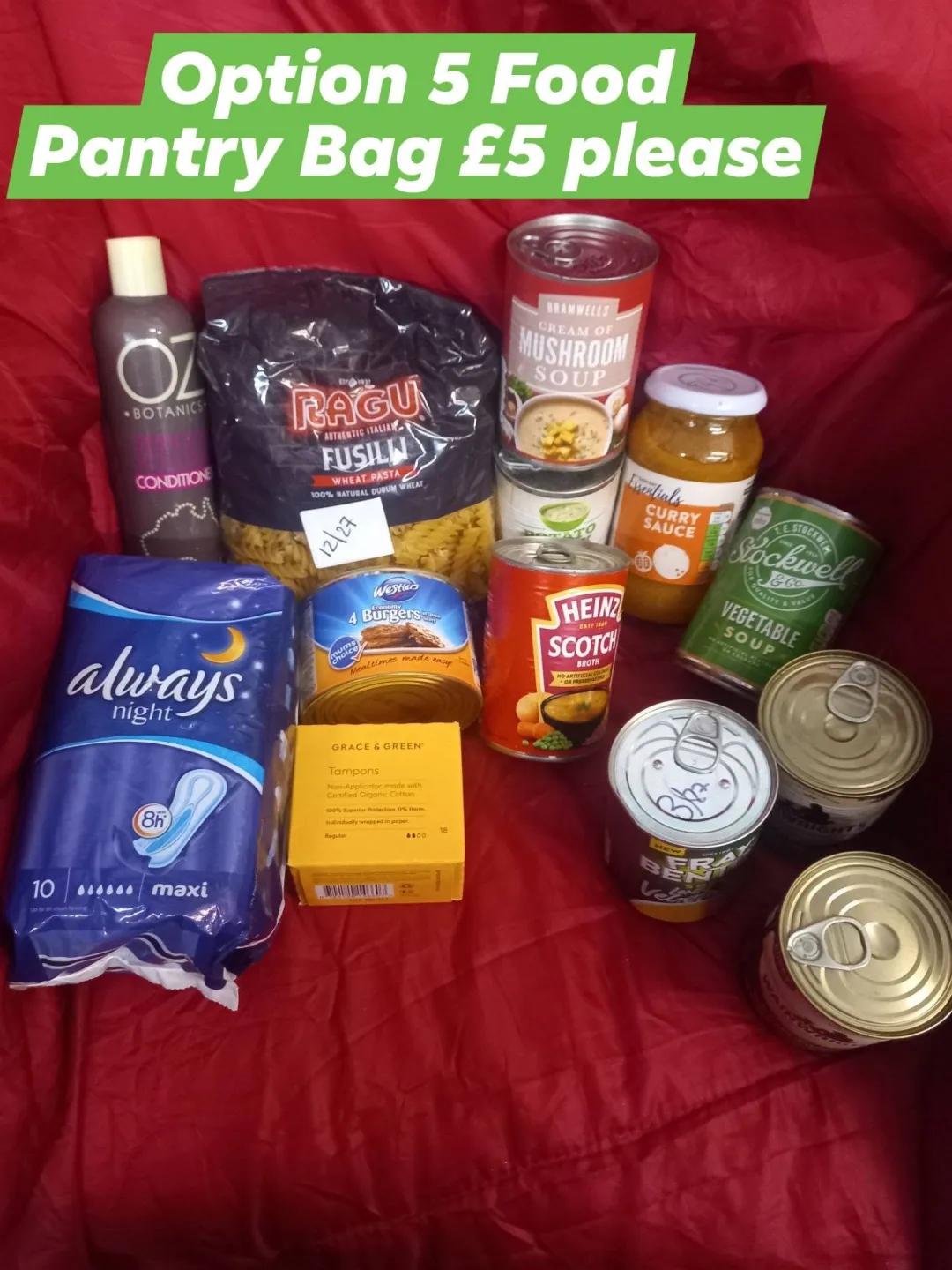 Photo from Jaynesbabybank Registered - cic, 12 Jul 2026: These are our £5 pantry bags that are available daily to everyone. We may limit bags to 1 per household. This is the minimum quantity that y