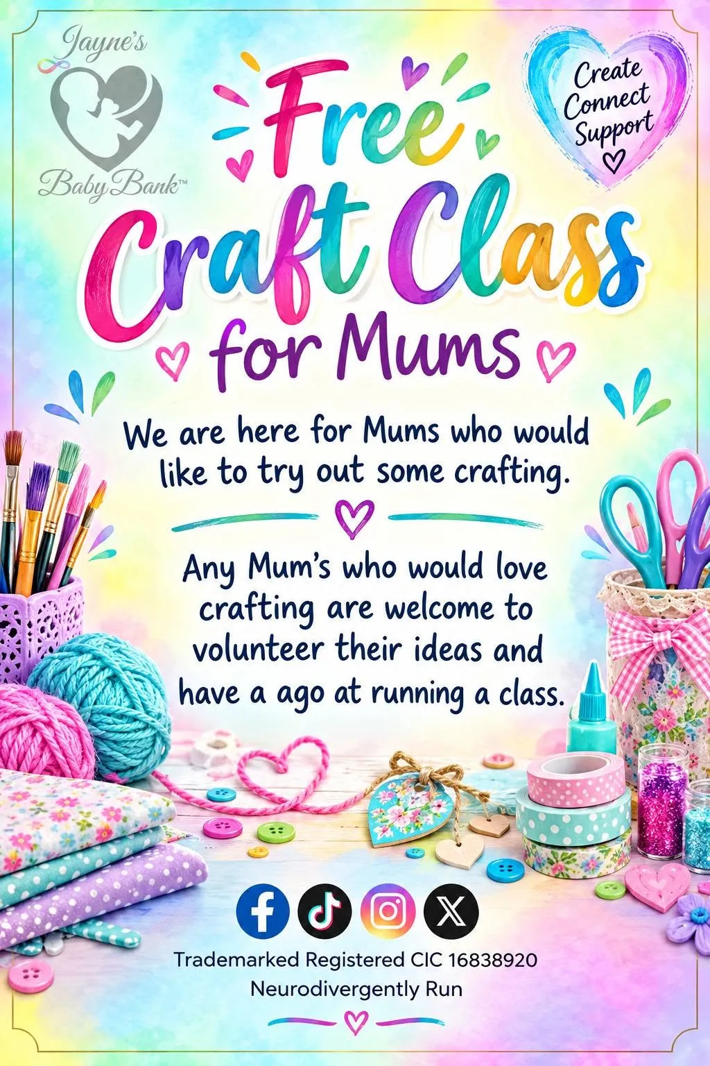 Photo from Jaynesbabybank Registered - cic, 20 Oct 2026: Looking to start our craft clubs and craft clubs next week at Rogerstone. Booking required. Mums can stay at each club or go shopping in our