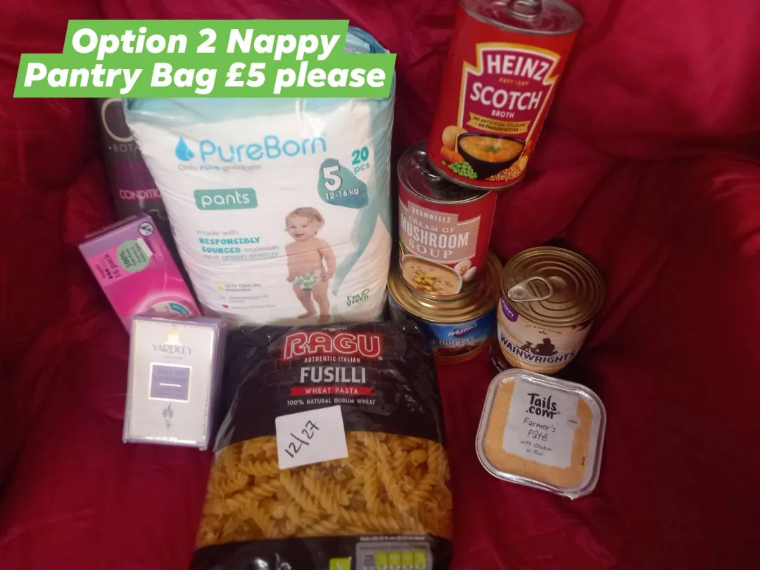 Photo from Jaynesbabybank Registered - cic, 12 Jul 2026: These are our £5 pantry bags that are available daily to everyone. We may limit bags to 1 per household. This is the minimum quantity that y