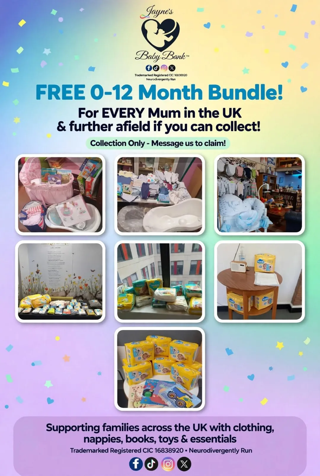 Photo from Jaynesbabybank Registered - cic, 12 Sep 2026: 2-3 weeks notice please depending on how busy we are. Items are all pre loved. All we ask is you return after use so that another family can