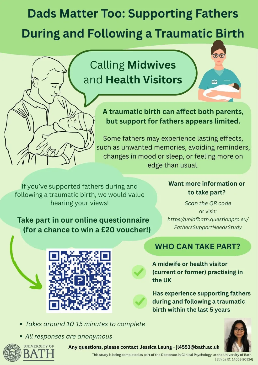 Photo from Jaynesbabybank Registered - cic, 21 Sep 2026: 📌 Research Participants Needed 📢 𝐂𝐚𝐥𝐥𝐢𝐧𝐠 𝐚𝐥𝐥 𝐌𝐢𝐝𝐰𝐢𝐯𝐞𝐬 𝐚𝐧𝐝 𝐇𝐞𝐚𝐥𝐭𝐡 𝐕𝐢𝐬𝐢𝐭𝐨𝐫𝐬! 💬 Have you worked with dads who experienced the birth of their ch