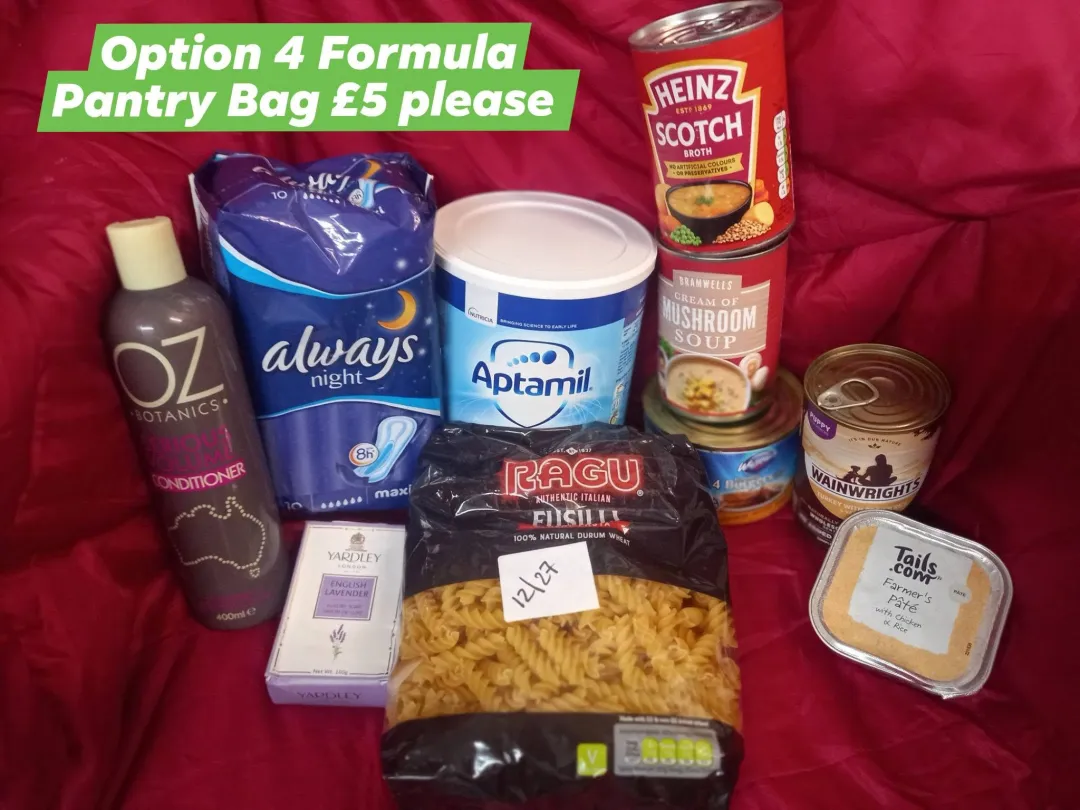 Photo from Jaynesbabybank Registered - cic, 12 Jul 2026: These are our £5 pantry bags that are available daily to everyone. We may limit bags to 1 per household. This is the minimum quantity that y
