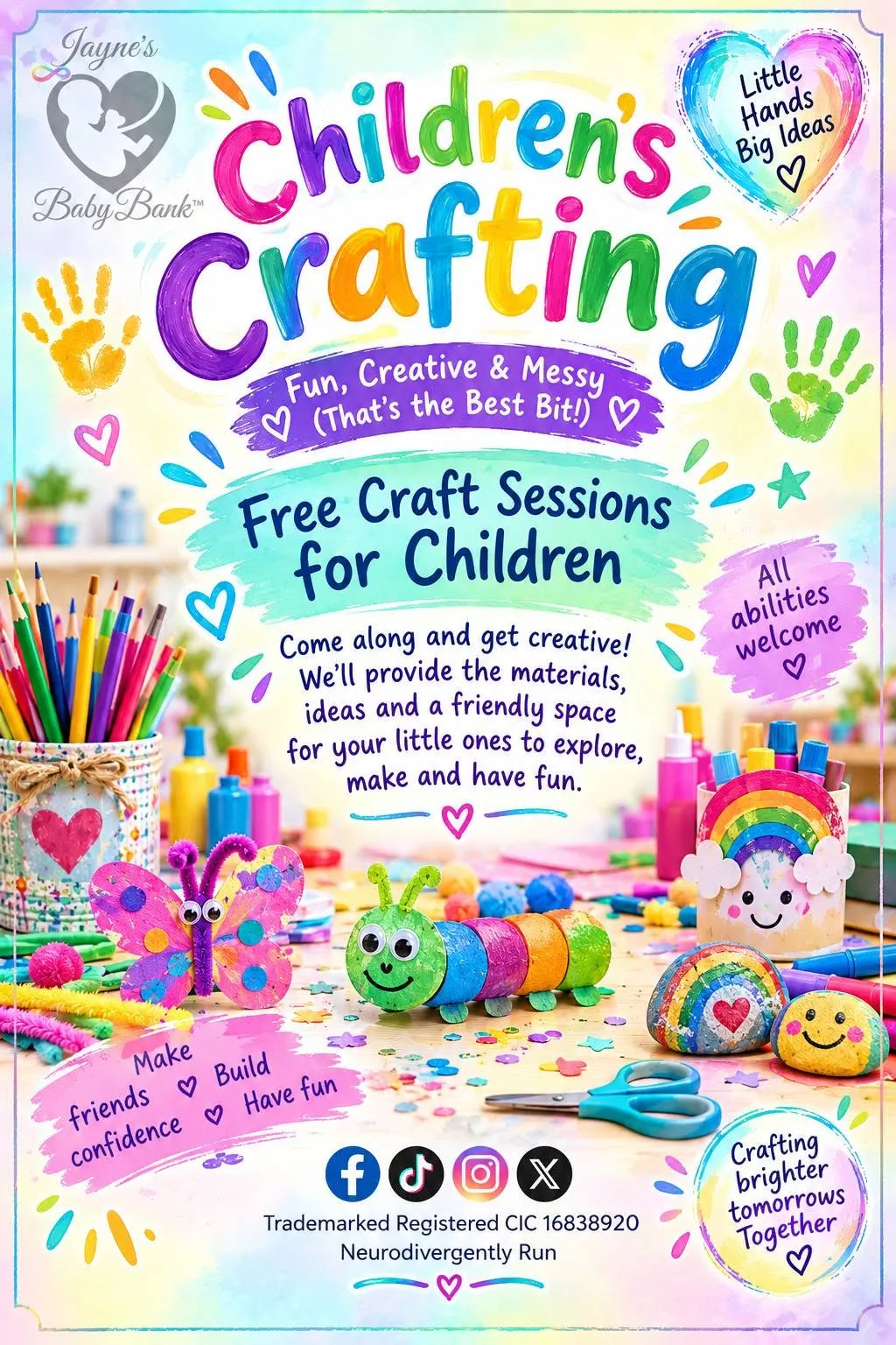 Photo from Jaynesbabybank Registered - cic, 20 Oct 2026: Looking to start our craft clubs and craft clubs next week at Rogerstone. Booking required. Mums can stay at each club or go shopping in our