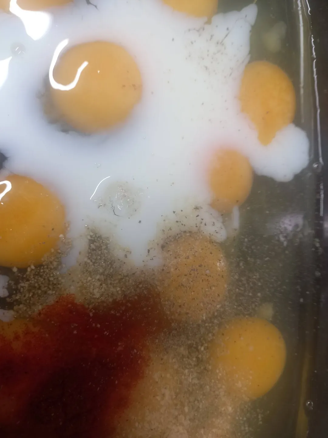Photo from Jaynesbabybank Registered - cic, 30 Jun 2026: Crustless quiche Eggs as many as you like this dish was deep so I used 10 , splash of milk and throw whatever else you have in it . I boiled