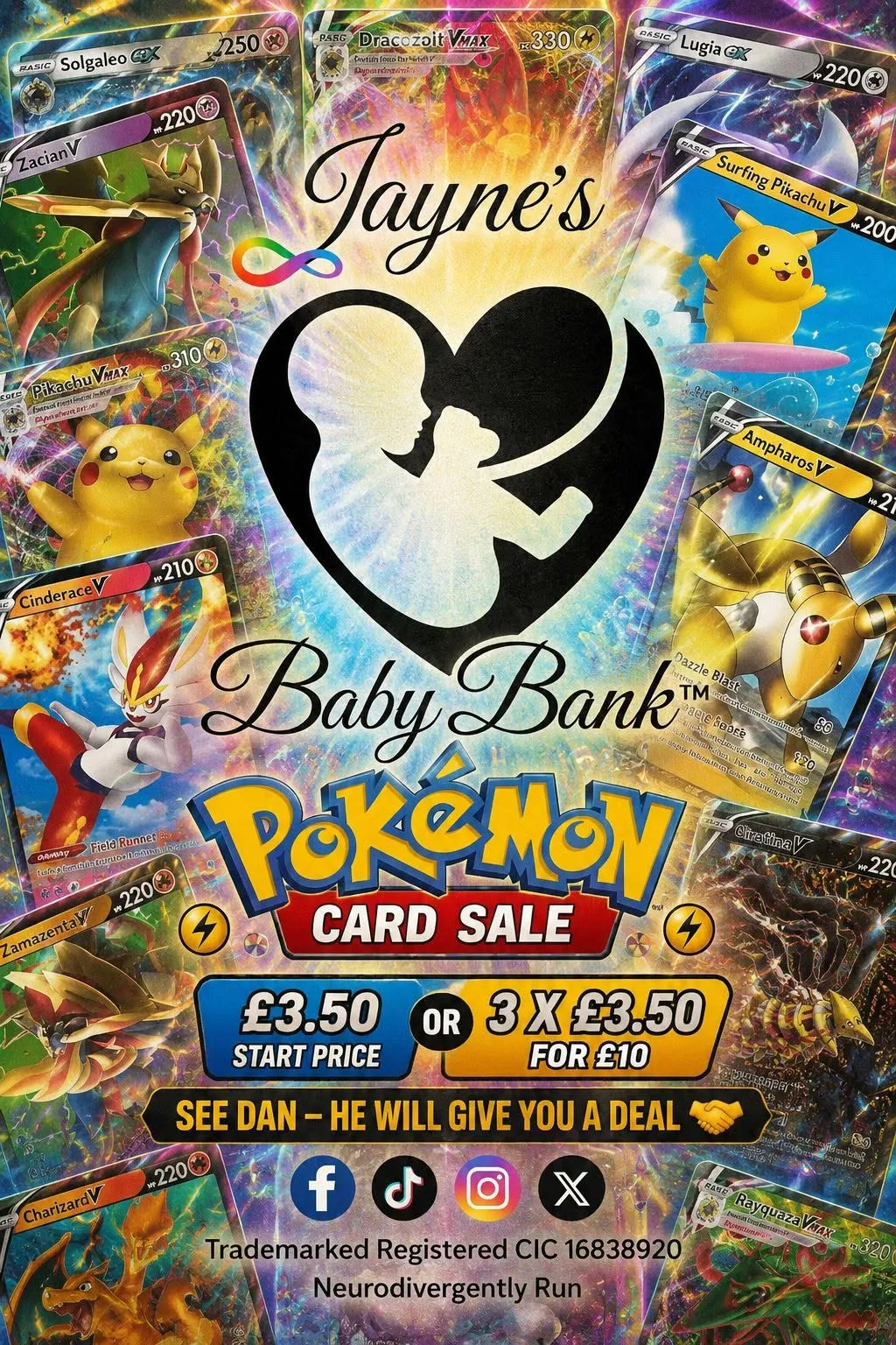 Photo from Jaynesbabybank Registered - cic, 8 Jul 2026: Pokemon cards available all week and week end. Just give us a knock or ring the bell PONTYPOOL