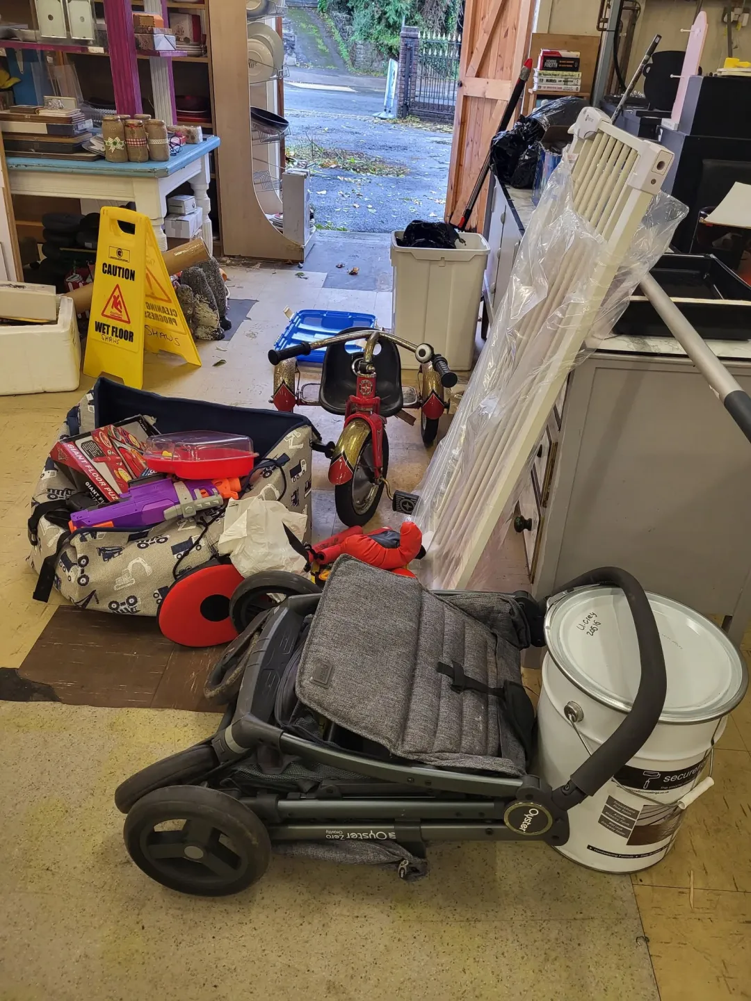 Photo from Jaynesbabybank Registered - cic, 23 Oct 2026: Donations and floor paint have arrived Baby gate not for sale as we need it unfortunately.
