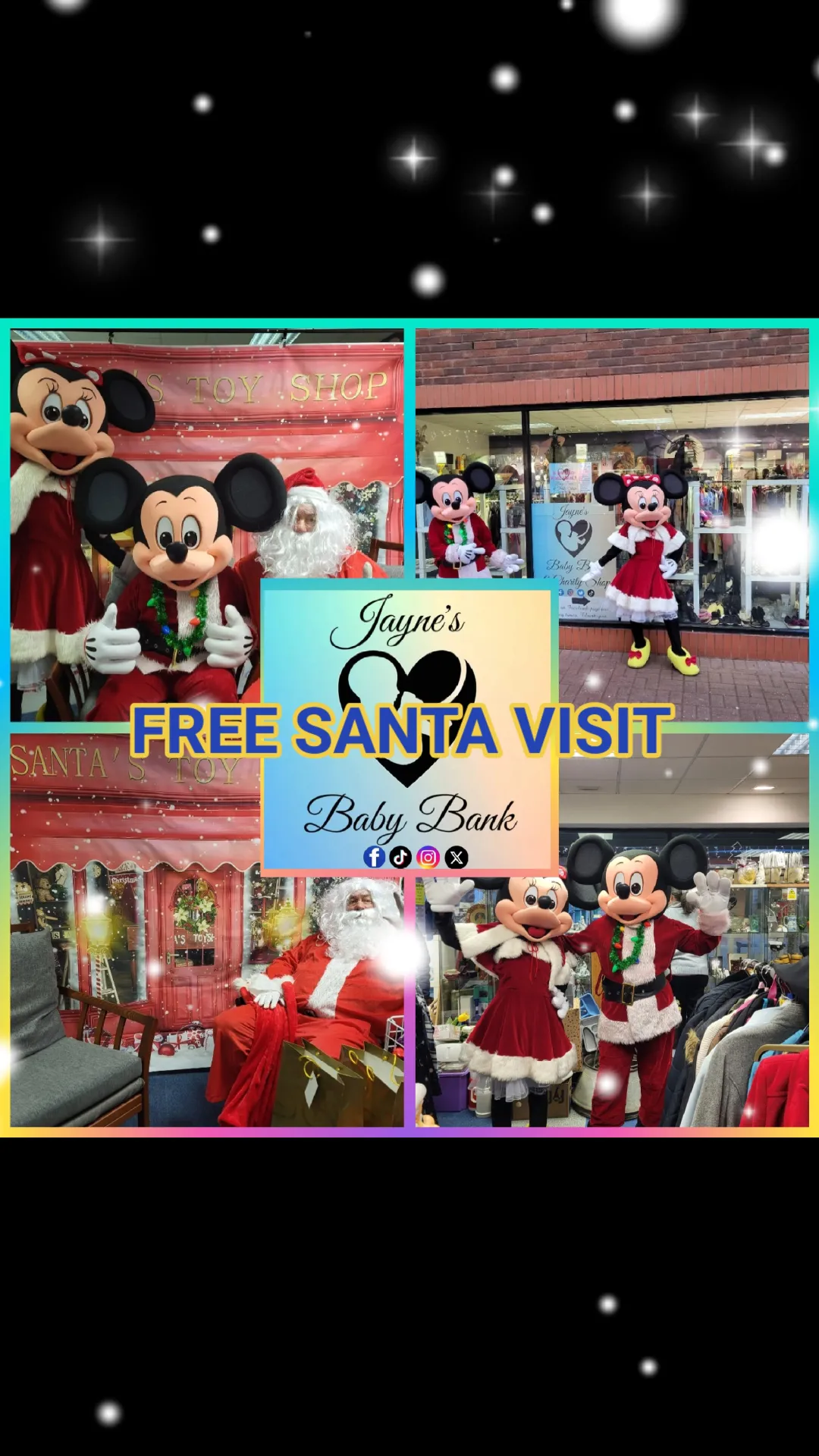 Photo from jaynesbabybank1_tm, 17 Sep 2024: Last year we had a FREE visit to Santa with a selection box and book and FREE photographs with Santa , and Minnie and Micky Mouse. We also a