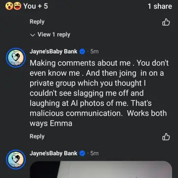 Image from Jayne's Baby Bank (Main Historical Profile), 2 Feb 2026: That's the business guys that thought it would be funny to laugh at derogatory AI photos of someone with Autism and learning difficulties an