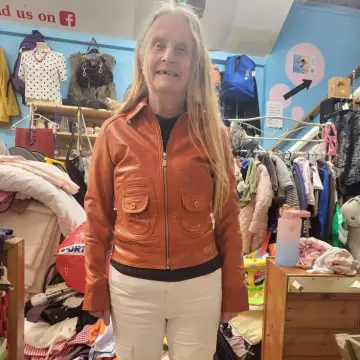 Photo from Jayne's Baby Bank (main page), 21 Feb 2025: When one of our regulars models one of our vinted leather jackets for us - and ends up buying it! 🤩♻️🍼 thank you 😊 Sold £25 - 10% over 60s T
