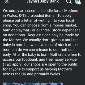 Photo from Jayne's Baby Bank (main page), 5 Dec 2025