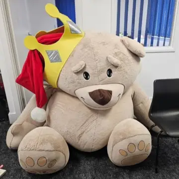 Photo from Jayne's Baby Bank (main page), 26 Feb 2025: Would any children like a photo with the FREE raffle bear? Because Dan can get him down and put a child's seat in his lap we can do this rea