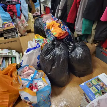 Image from Jayne's Baby Bank (main page), 25 Sep 2024: Donations - thank you so much guys to our customers and donators coming out in the typhoon!