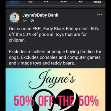 Photo from Jayne's Baby Bank (main page), 2 Dec 2024: It's Christmas 🎄 ☺️ 🤗! Lets.pull out the big guns 🔫 You have supported us all year once again - so let's pull out all the offers for you guy